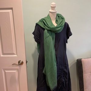 Green Modal Scarf Wide See Through